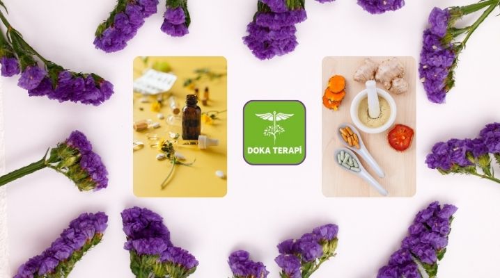 Üsküdar homeopati tedavisi için hazırlanan bitkisel malzemeler ve doka terapi logosu